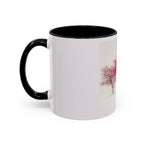 Cherry Blossom Accent Coffee Mug — Pink Tree Ceramic Mug (11/15oz)