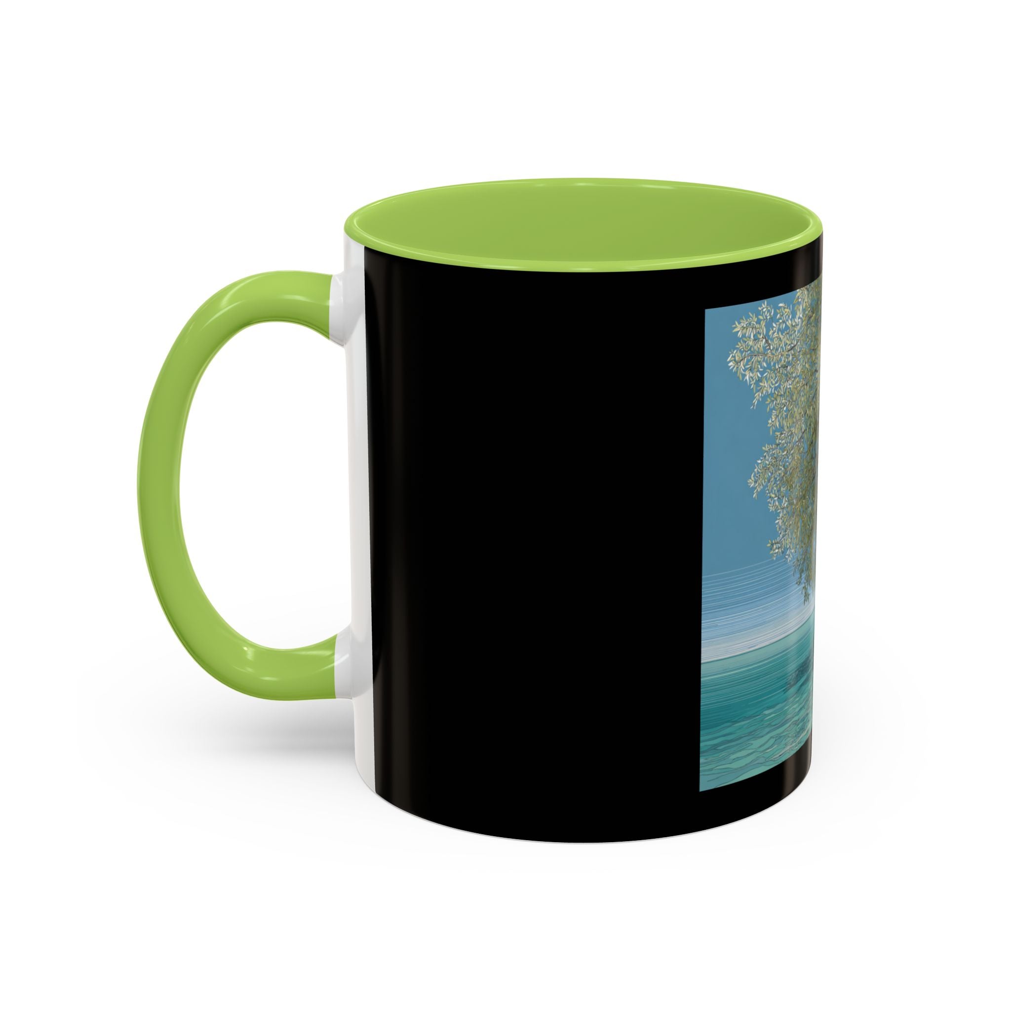 Coastal Cabin Beach Scene Accent Coffee Mug