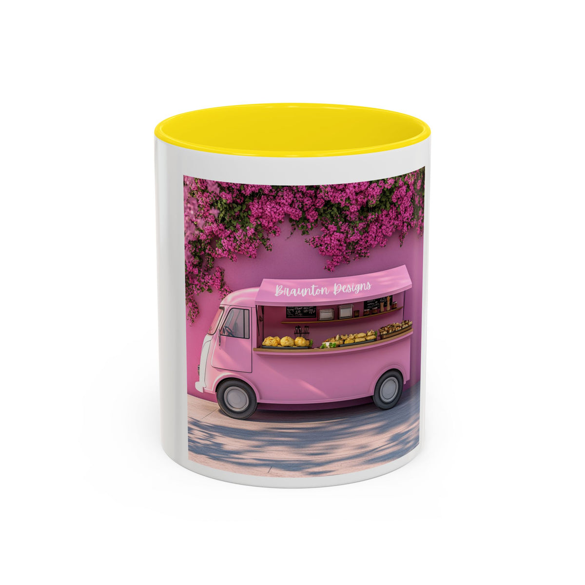 Pink Flower Food Truck Coffee Mug – Cute Accent 11/15oz