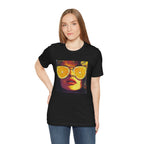 Vintage Pop Art Face — Lemon Sunglasses T-Shirt . Lightweight Fabric