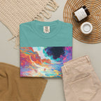 Surreal Beachscape T-Shirt — Colorful Dreamy Sunset Graphic Tee. heavyweight fabric