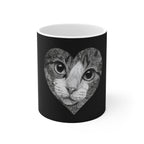 Cat Lover Heart Design Ceramic Coffee Cup | 11oz 15oz