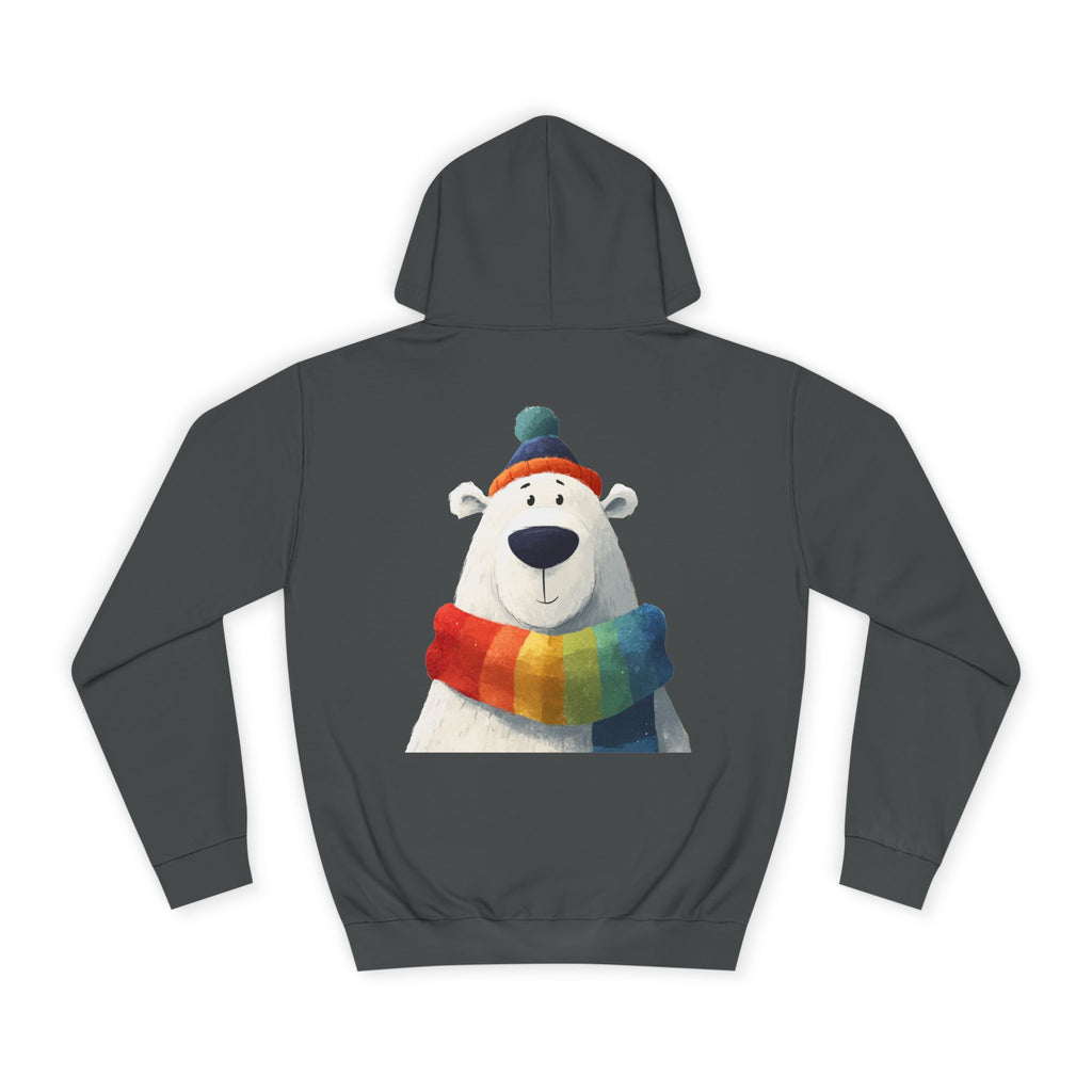 Polar Bear Hoodie — Cute Rainbow Scarf Winter Pullover