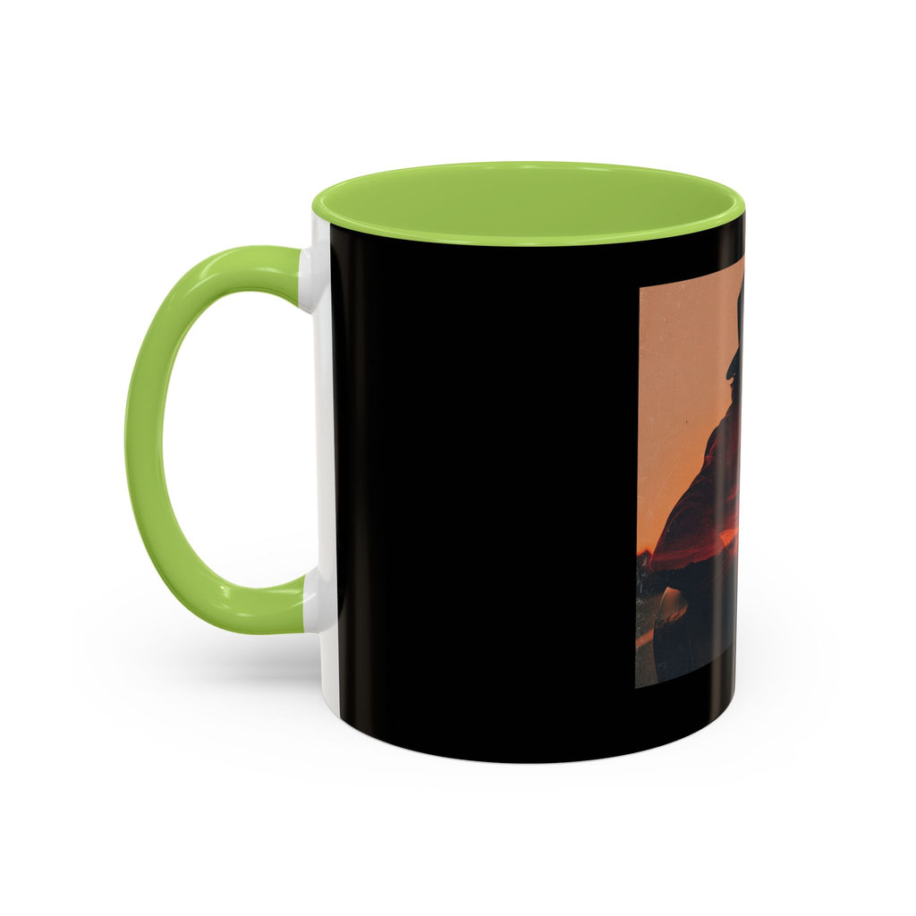 Sunset Guitarist Accent Coffee Mug — Silhouette Music Lover Gift