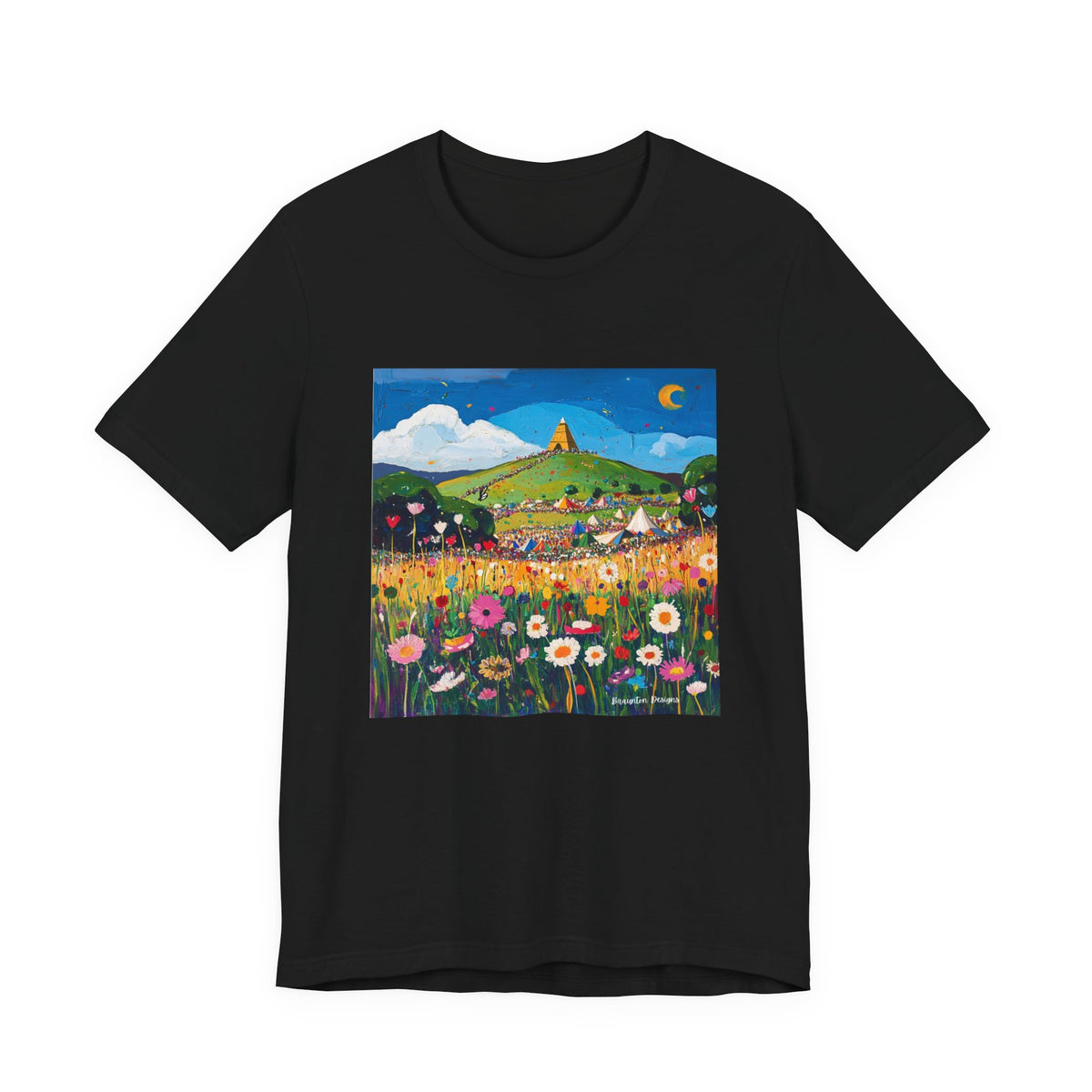 Floral Meadow Women's Tee – Whimsical Hilltop Garden Graphic
