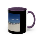 Beach Umbrellas Photo Coffee Mug — Scenic Oceanfront 11/15oz Accent Mug