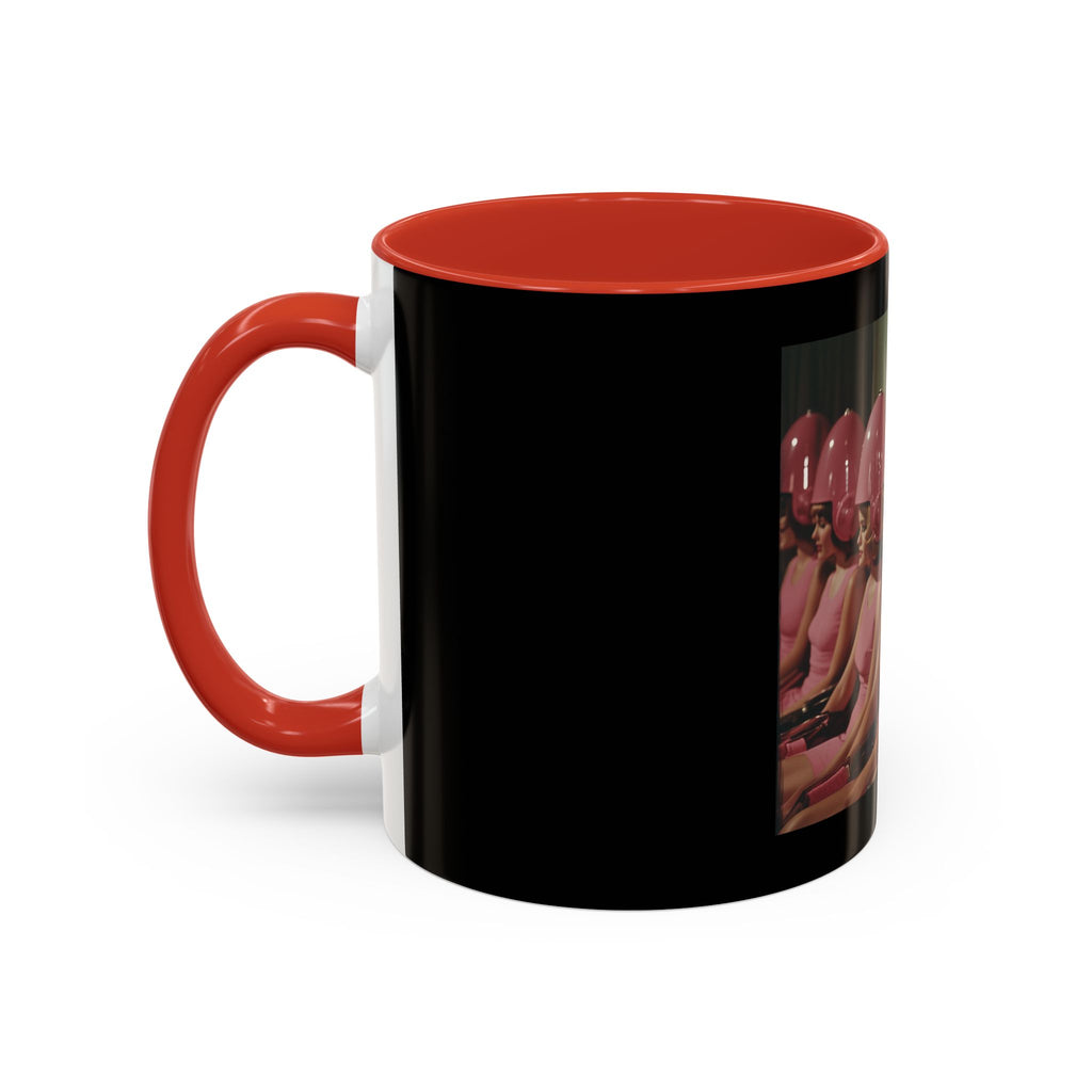 Retro Salon Coffee Mug — Vintage Hair Dryer Booth Photo Accent Mug