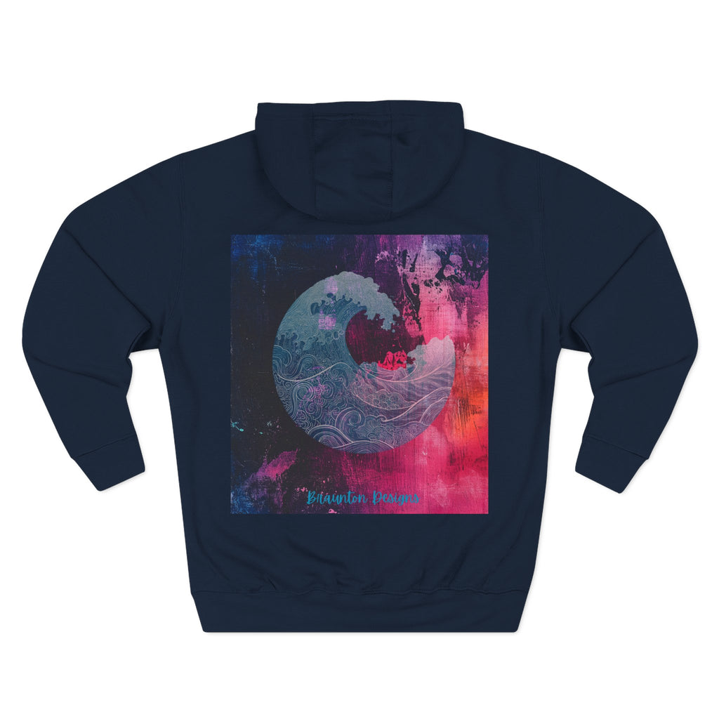 Wave Graphic Hoodie – Vibrant Ocean Art Fleece Hoodie