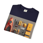 Adventure Gear T-Shirt — Kayak & Bike Outfit Flatlay
