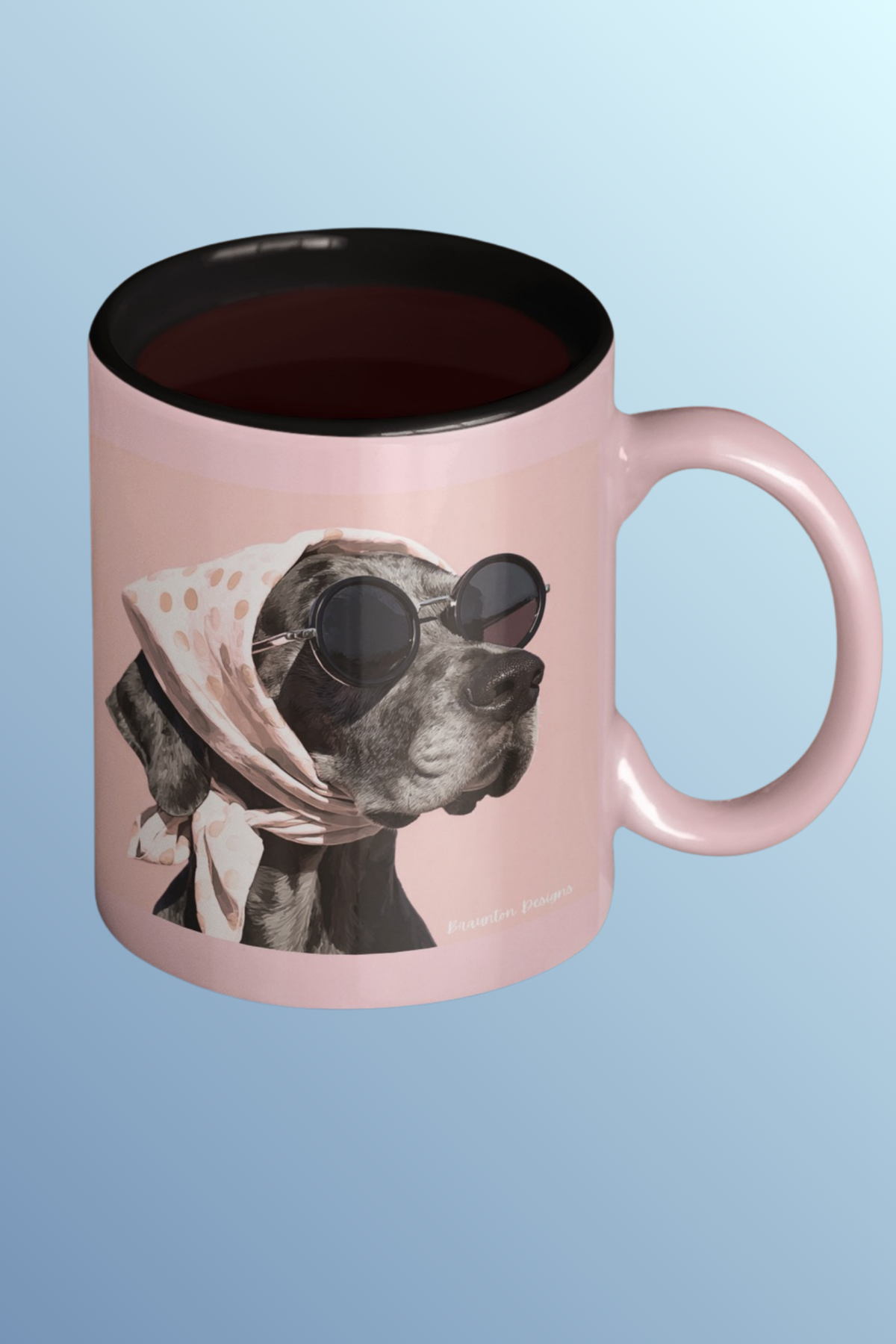 Dog Coffee Mug – Retro Pup with Scarf & Sunglasses