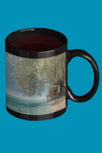 Coastal Cabin Beach Scene Accent Coffee Mug