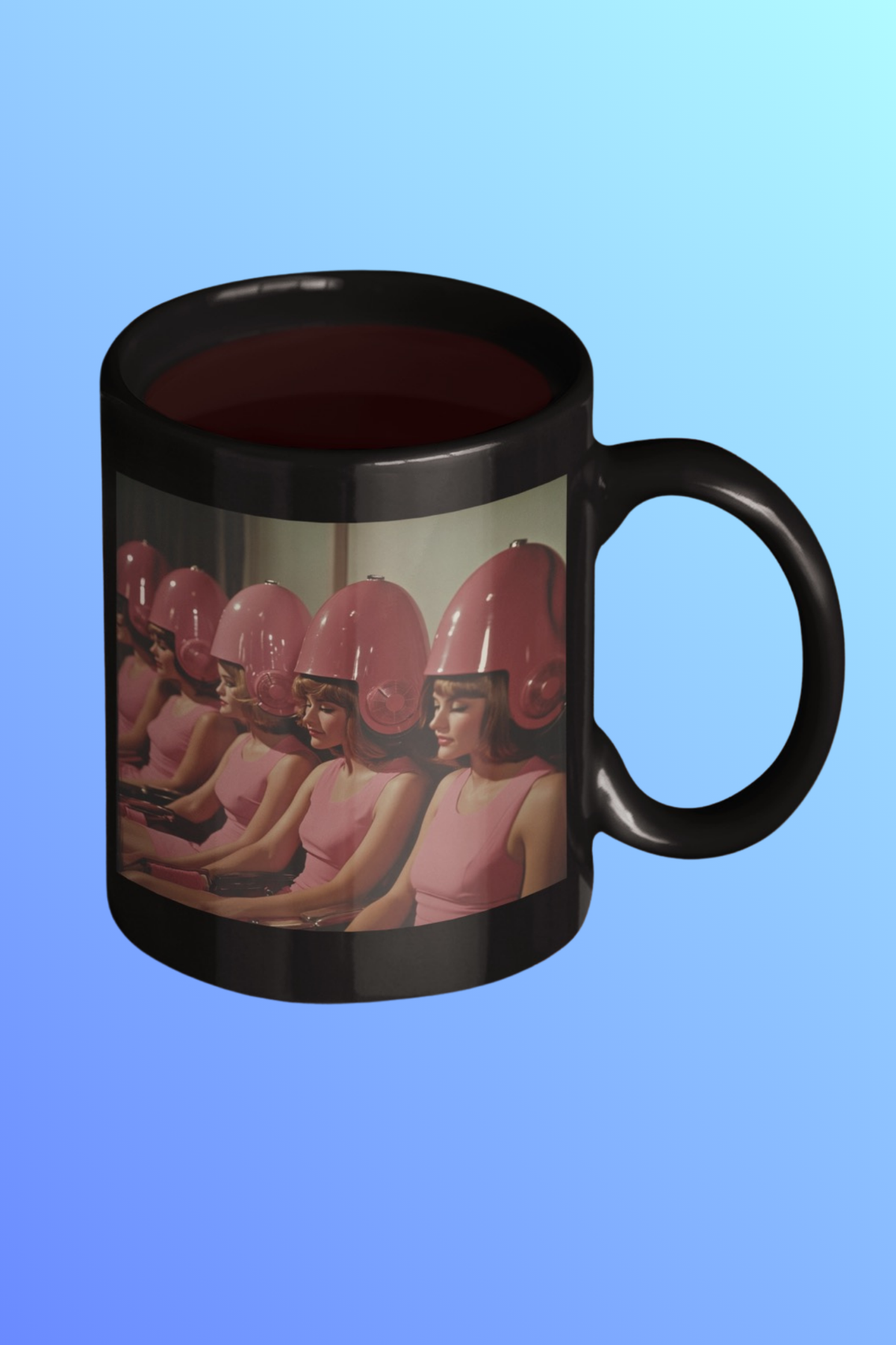 Vintage Coffee Mug – Retro Salon Hair Dryer Design