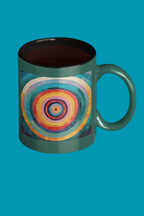 Retro Coffee Mug – Colorful Concentric Circle Art