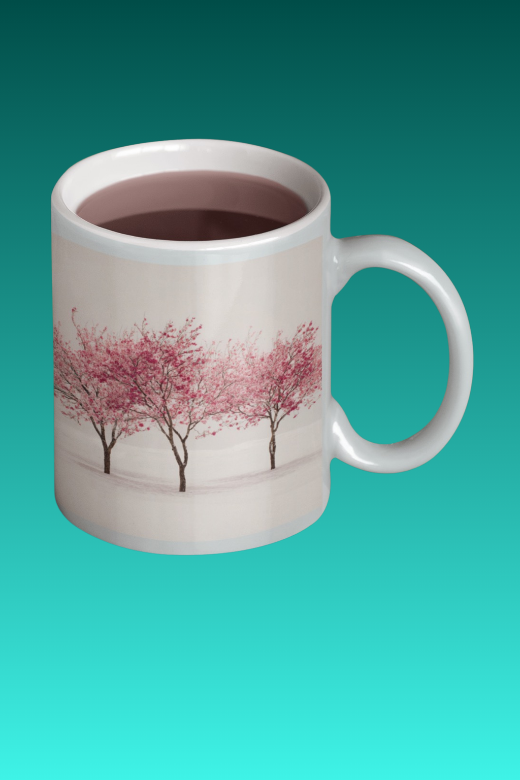 Cherry Blossom Coffee Mug – Pink Tree Art Design