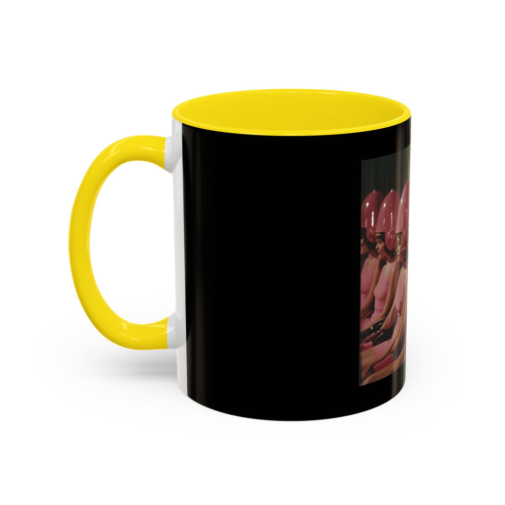 Retro Salon Coffee Mug — Vintage Hair Dryer Booth Photo Accent Mug