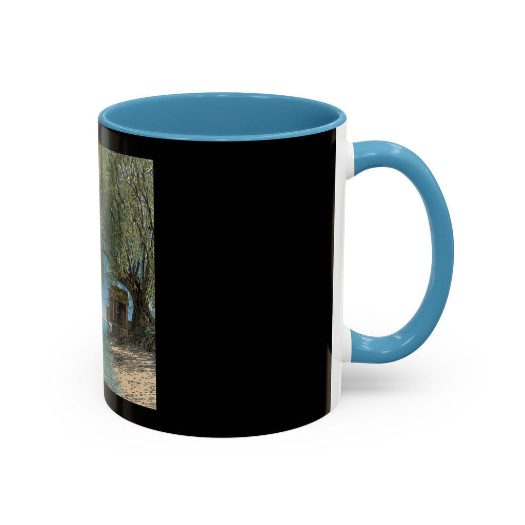 Coastal Cabin Beach Scene Accent Coffee Mug