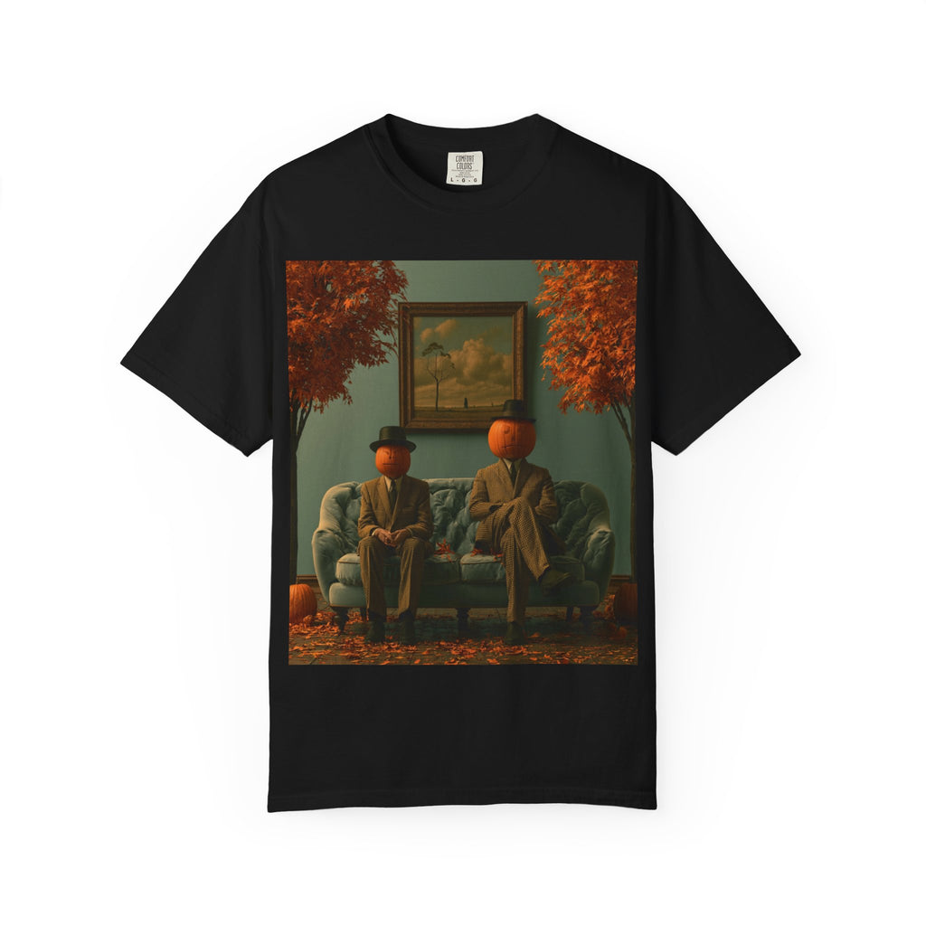 Surreal Pumpkin Heads Art T-Shirt — Autumn Vintage Living Room Design
