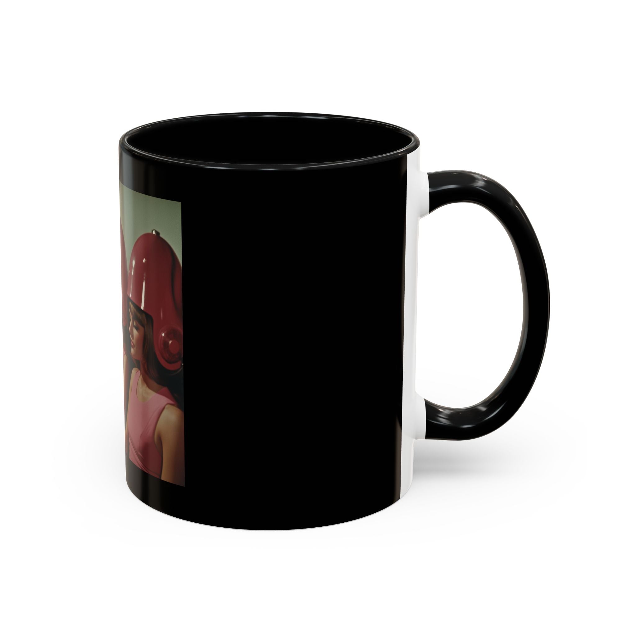 Retro Salon Coffee Mug — Vintage Hair Dryer Booth Photo Accent Mug