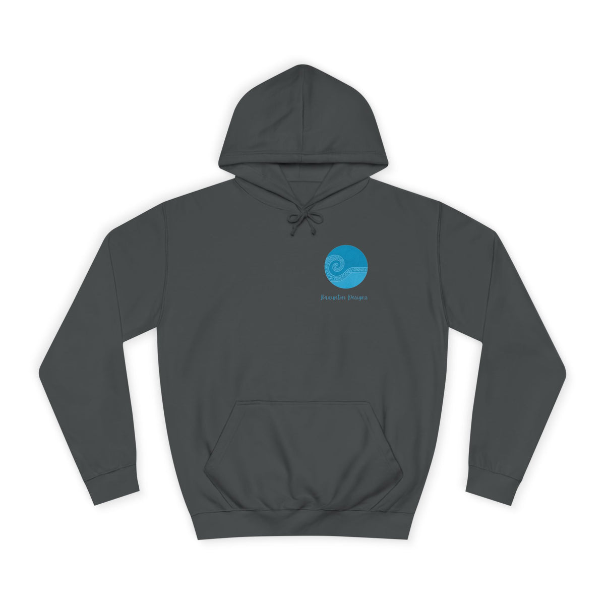 Ocean Wave College Hoodie — Blue Minimalist Campus Sweatshirt
