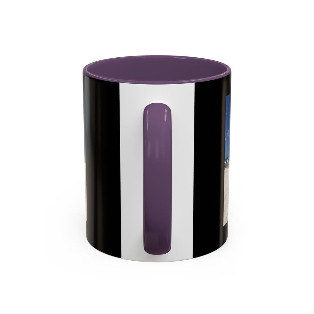 Beach Umbrellas Photo Coffee Mug — Scenic Oceanfront 11/15oz Accent Mug
