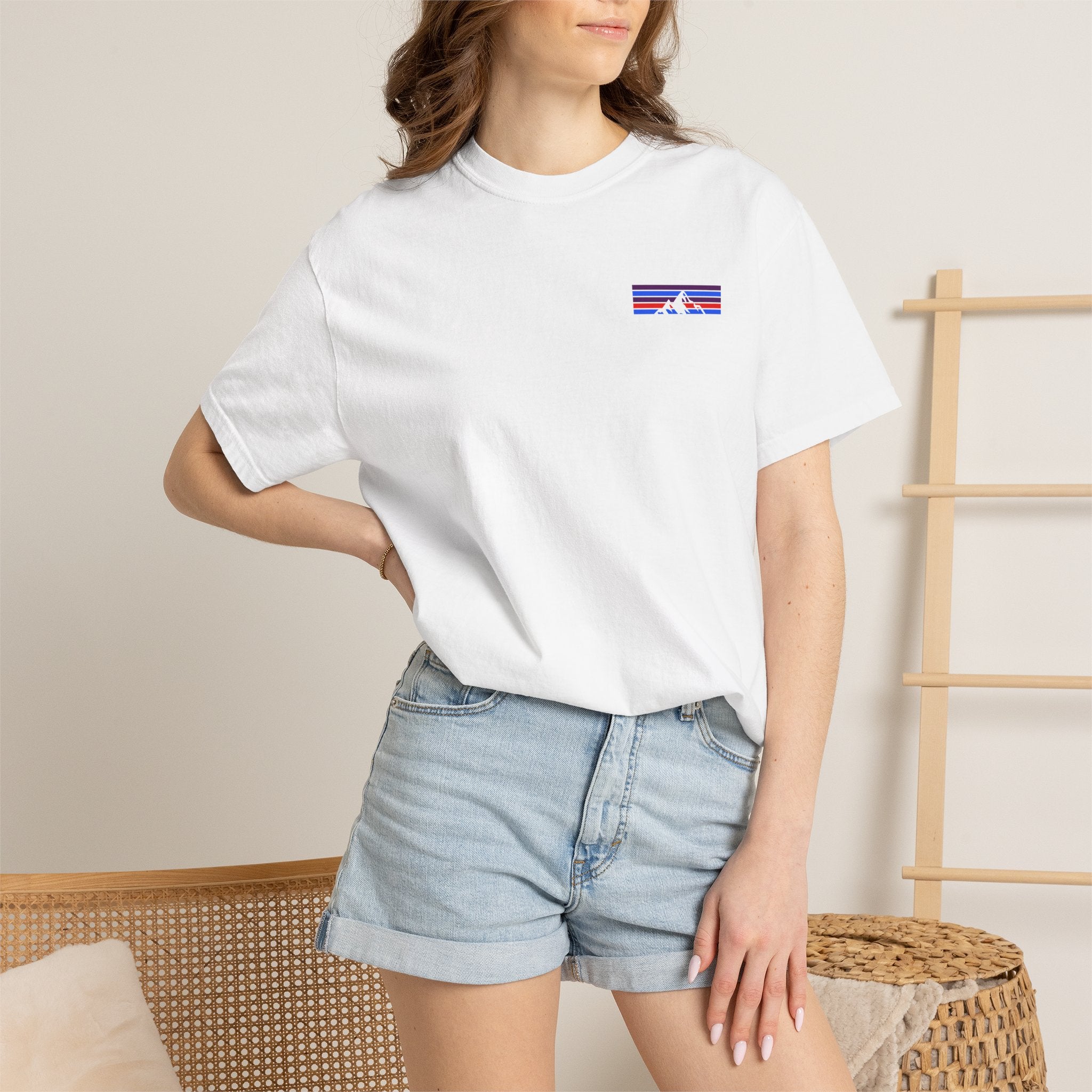Copy of Retro Sunset Surf Stripes T-Shirt | Minimal Chest Graphic