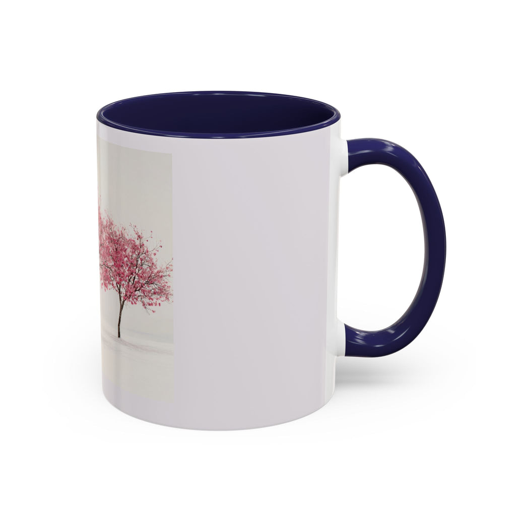 Cherry Blossom Accent Coffee Mug — Pink Tree Ceramic Mug (11/15oz)