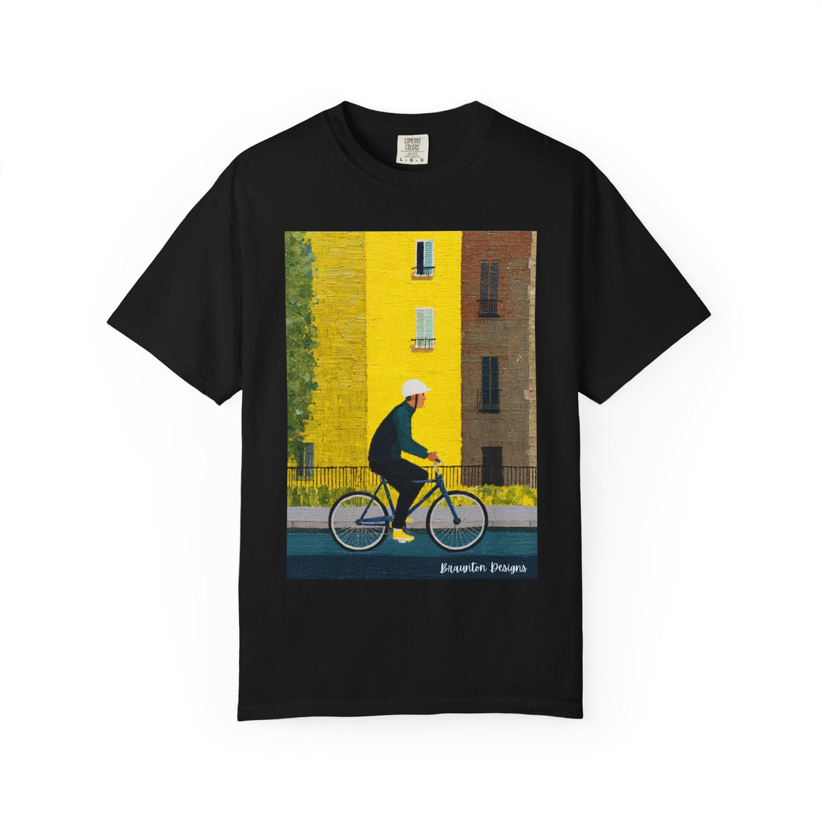 Cyclist Street Art T-Shirt — Vintage Urban Bike Print