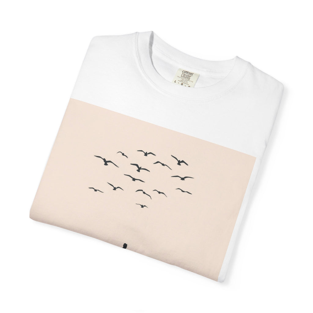Surfer Beach Scene Tee | Casual Low Tide Waves Dude