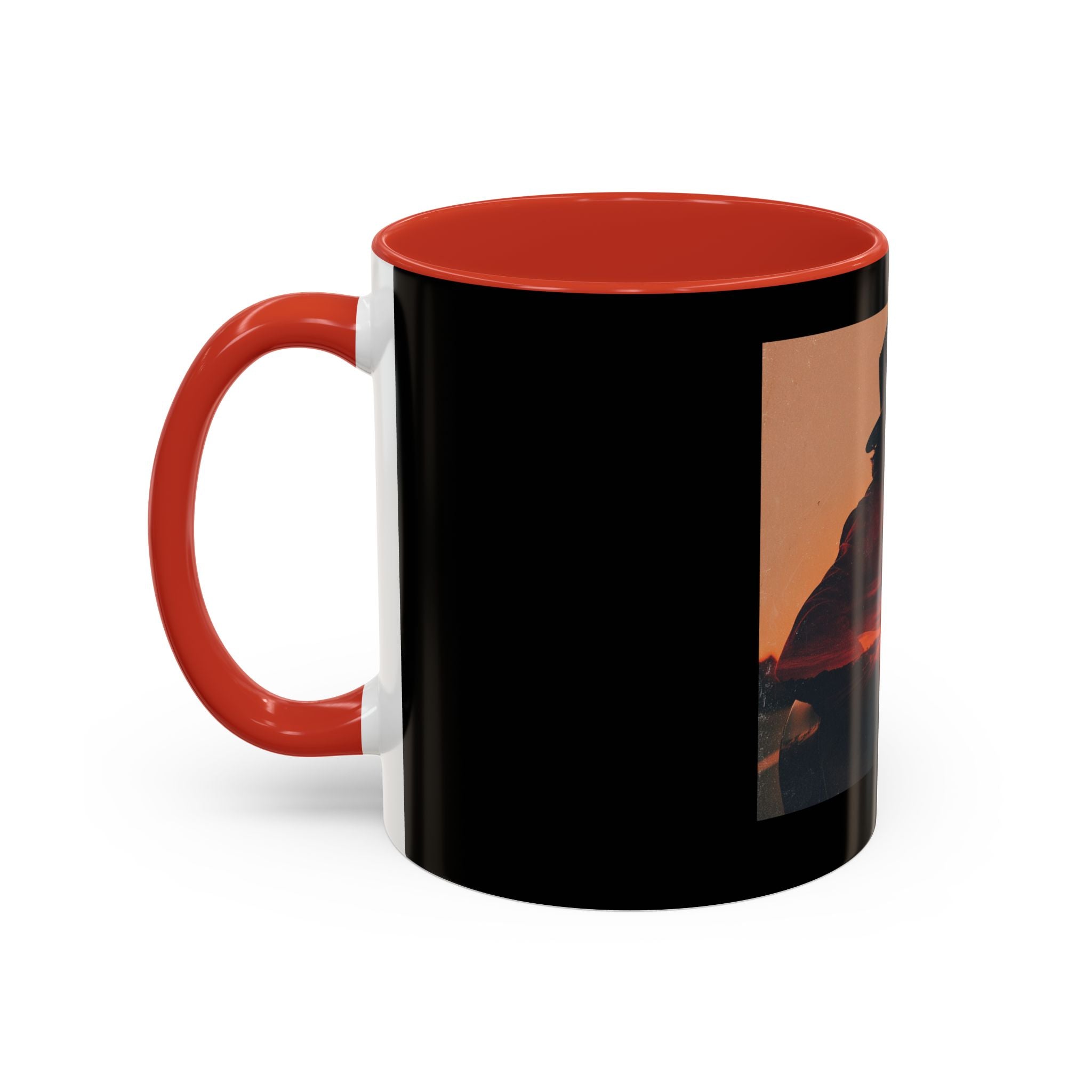 Sunset Guitarist Accent Coffee Mug — Silhouette Music Lover Gift