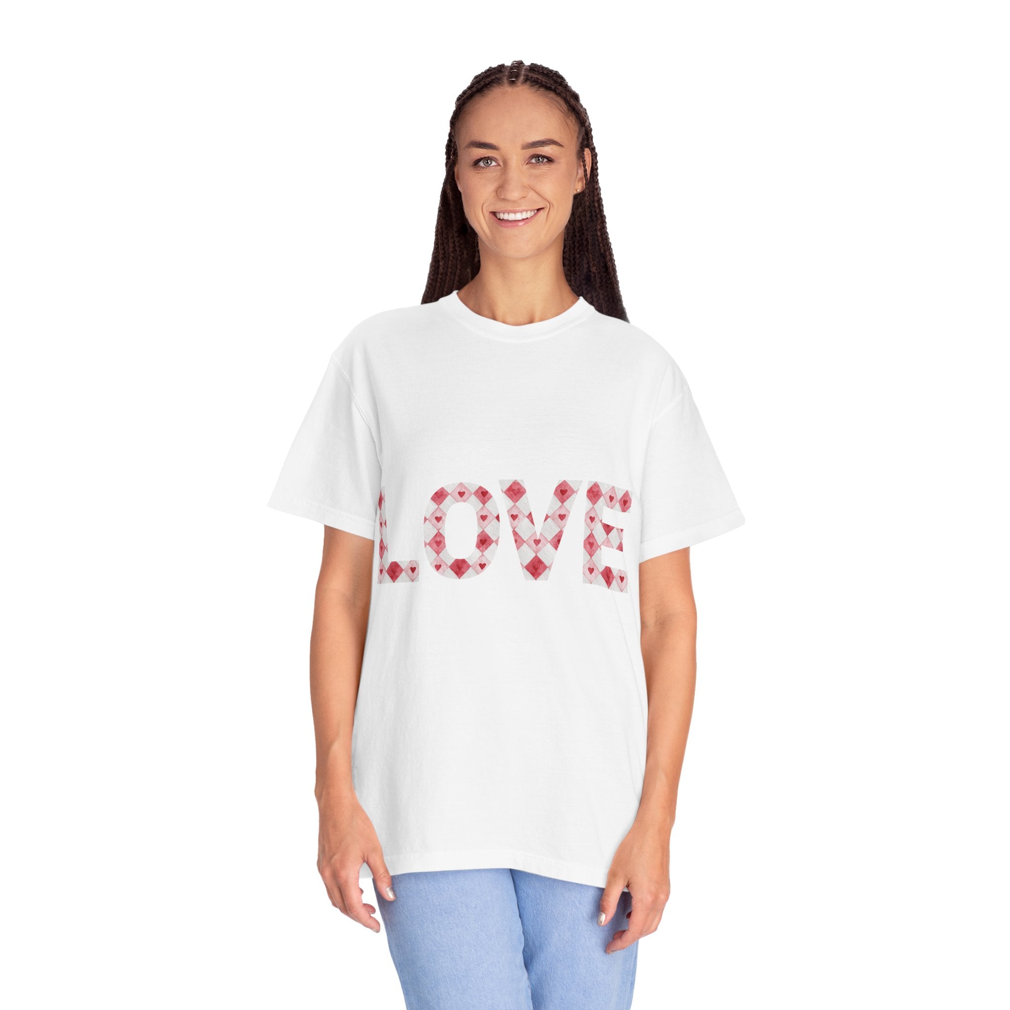 Love Heart Pattern T-Shirt | LOVE floral typography tee