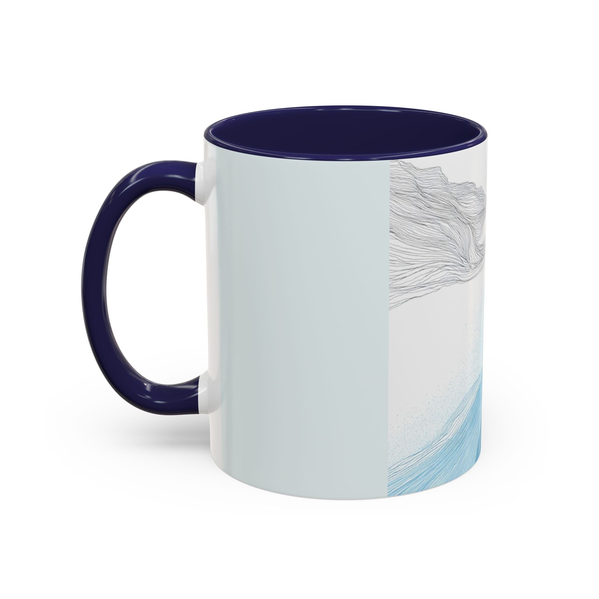 Blue Wave Accent Coffee Mug — Ocean Brushstroke Art (11/15oz)