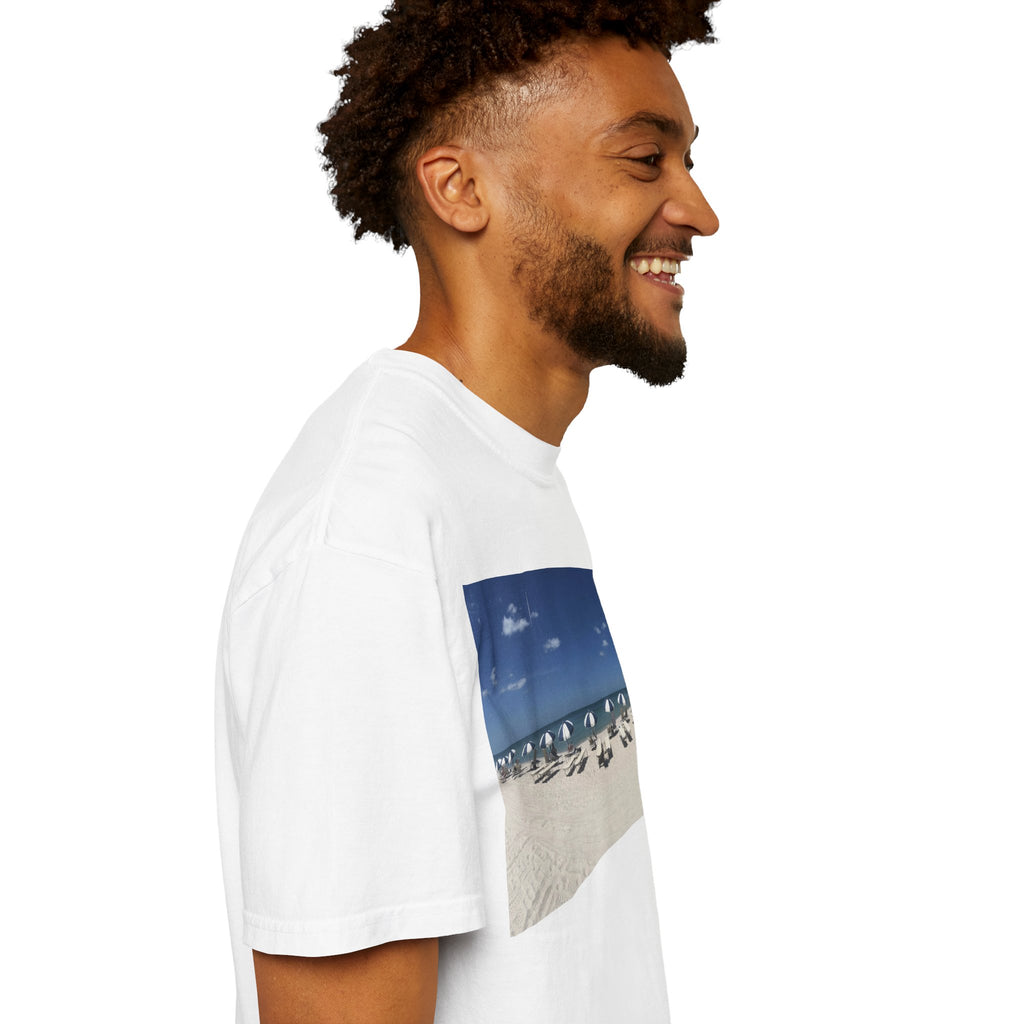 Beach Umbrellas Photo T-Shirt — Coastal Vacation Tee