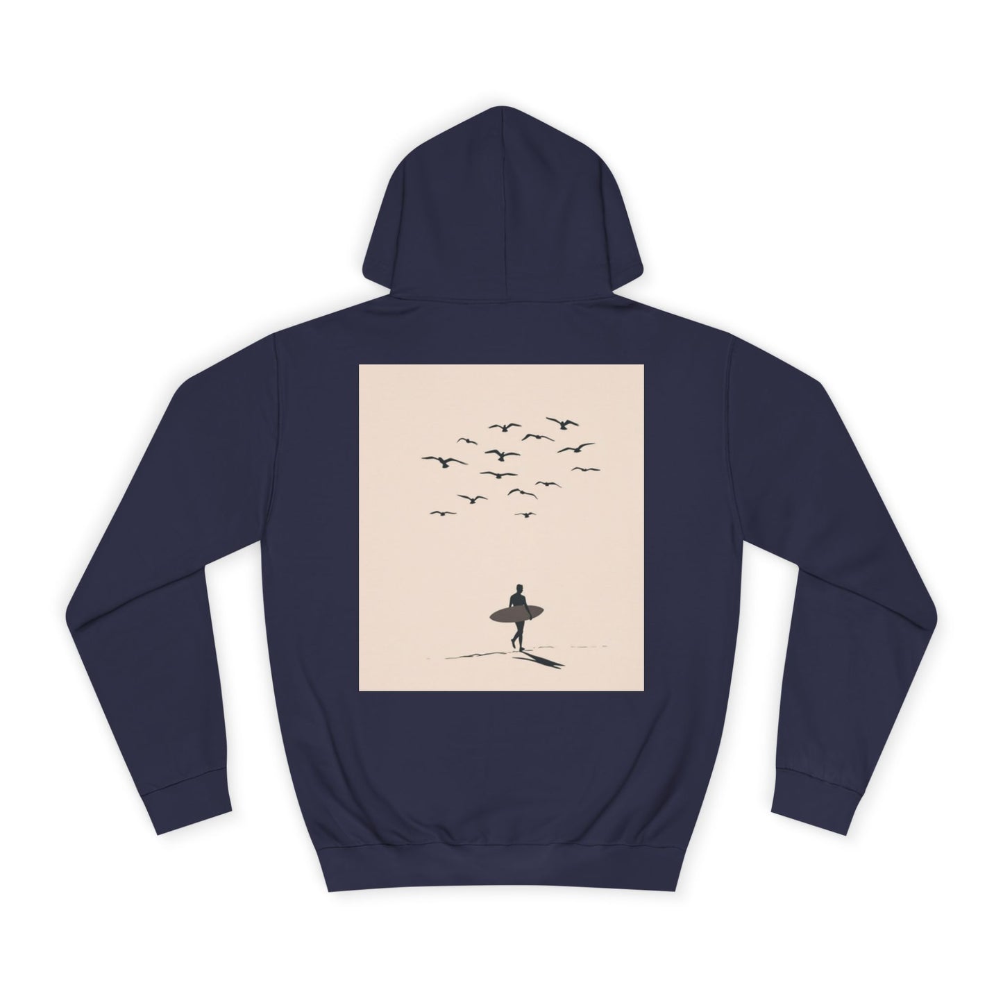 Unisex College Hoodie with Surfing Design, Cozy Pullover for College Students, Perfect Gift for Graduates and Surf Lovers