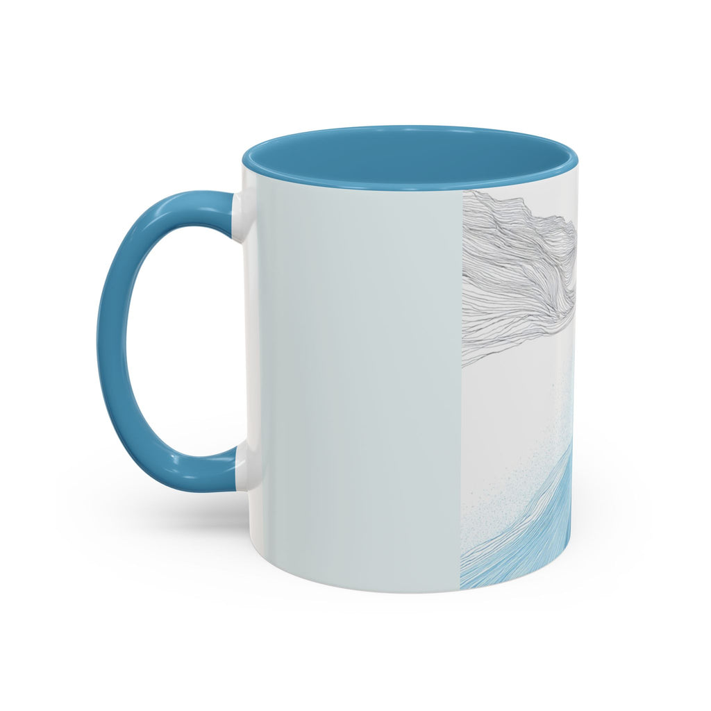 Blue Wave Accent Coffee Mug — Ocean Brushstroke Art (11/15oz)