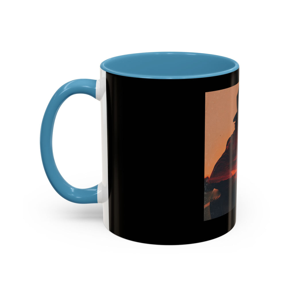 Sunset Guitarist Accent Coffee Mug — Silhouette Music Lover Gift