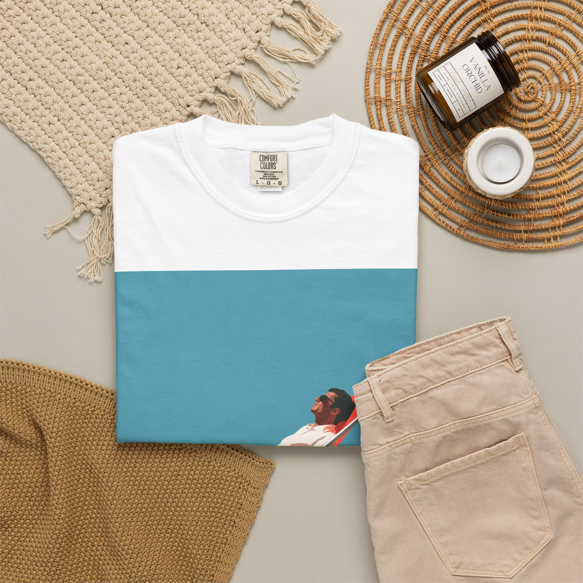 T-Shirt — Relaxing Beach Lounger Graphic Tee ("Revelin Sleeps")
