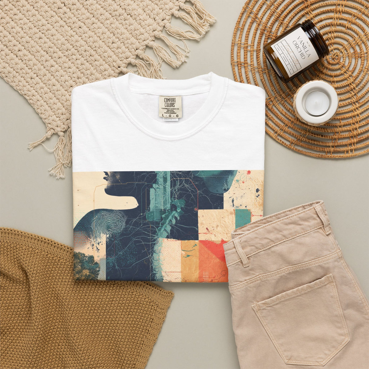 Abstract Cityscape T-Shirt — Vintage Collage Graphic Tee