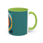 Colorful Concentric Circle Accent Coffee Mug – Vibrant Retro Art Design (11/15oz)