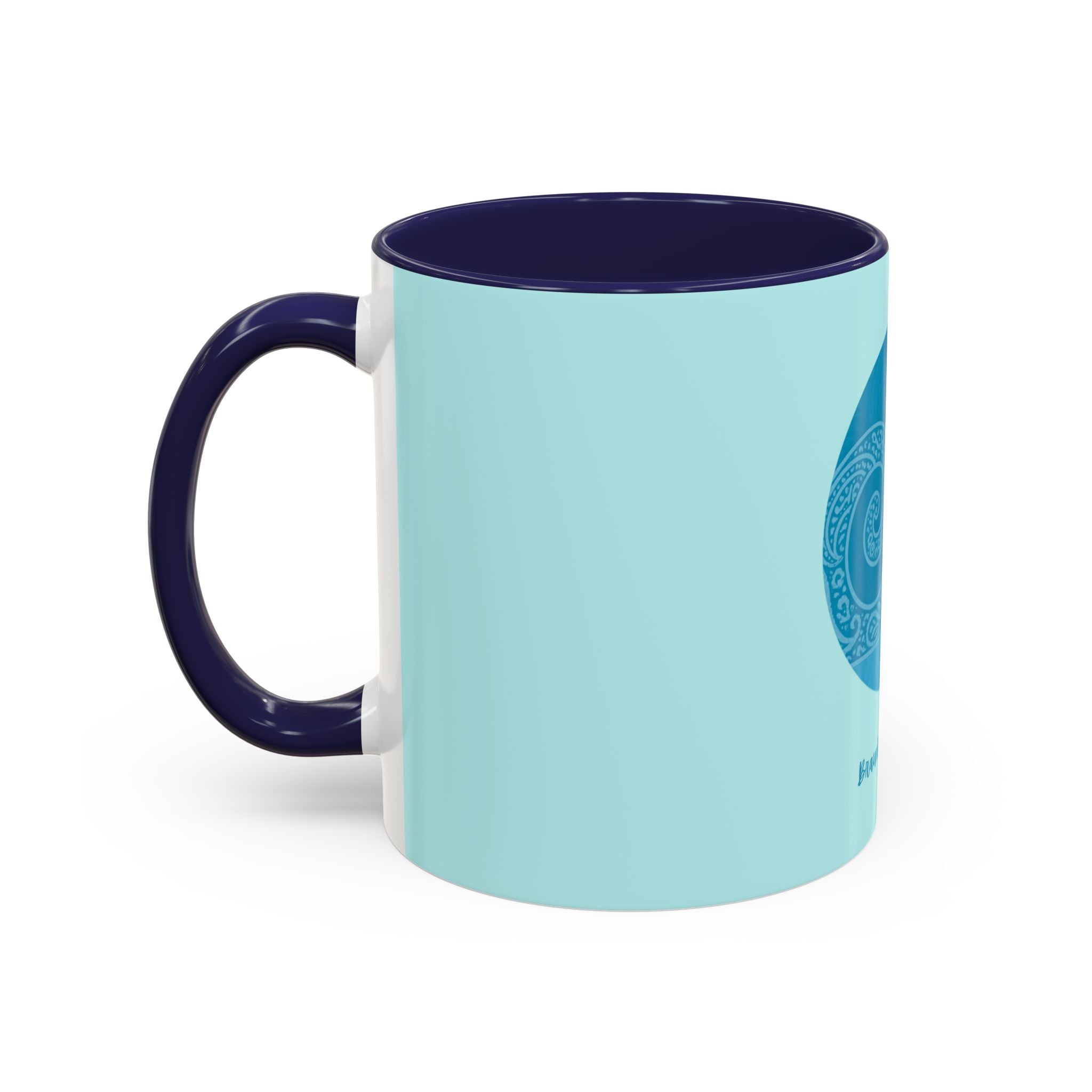 Blue Wave Accent Coffee Mug – Ocean Swirl 11/15oz Ceramic