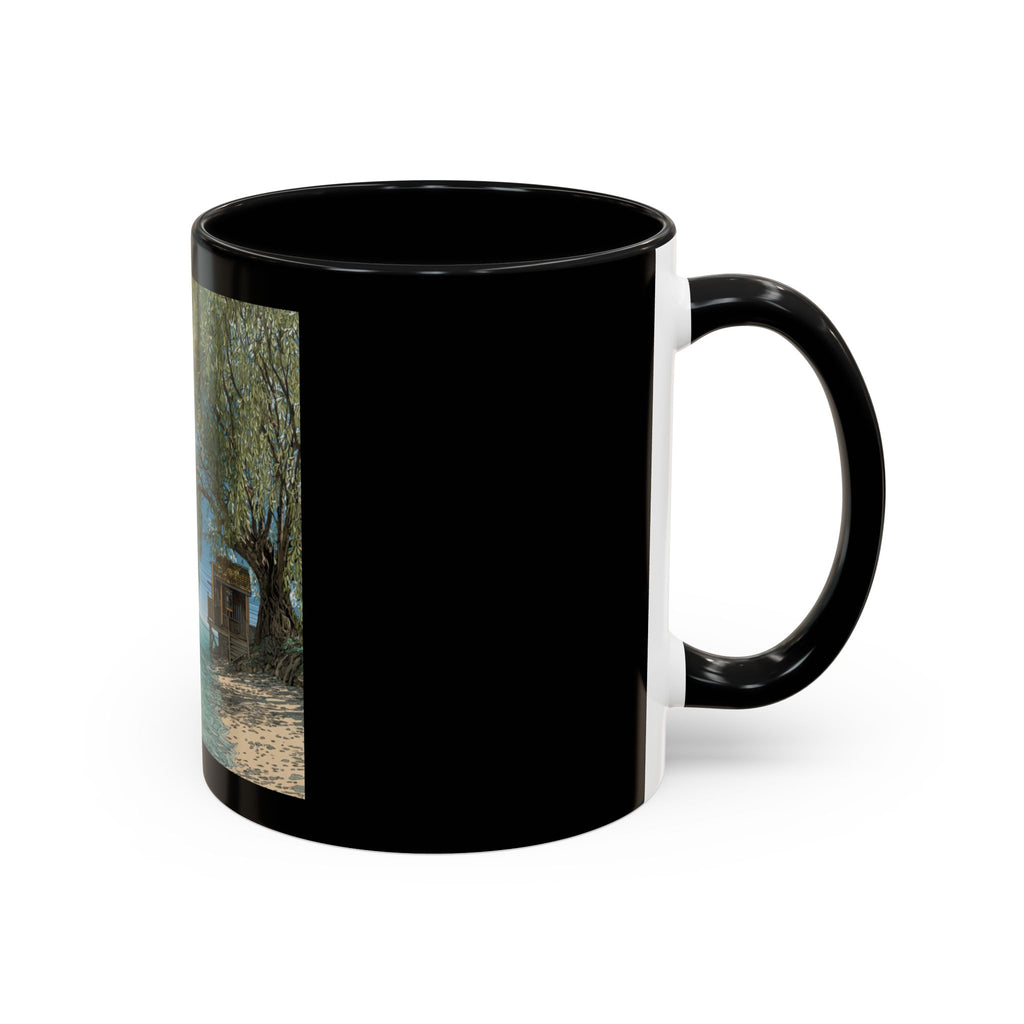 Coastal Cabin Beach Scene Accent Coffee Mug
