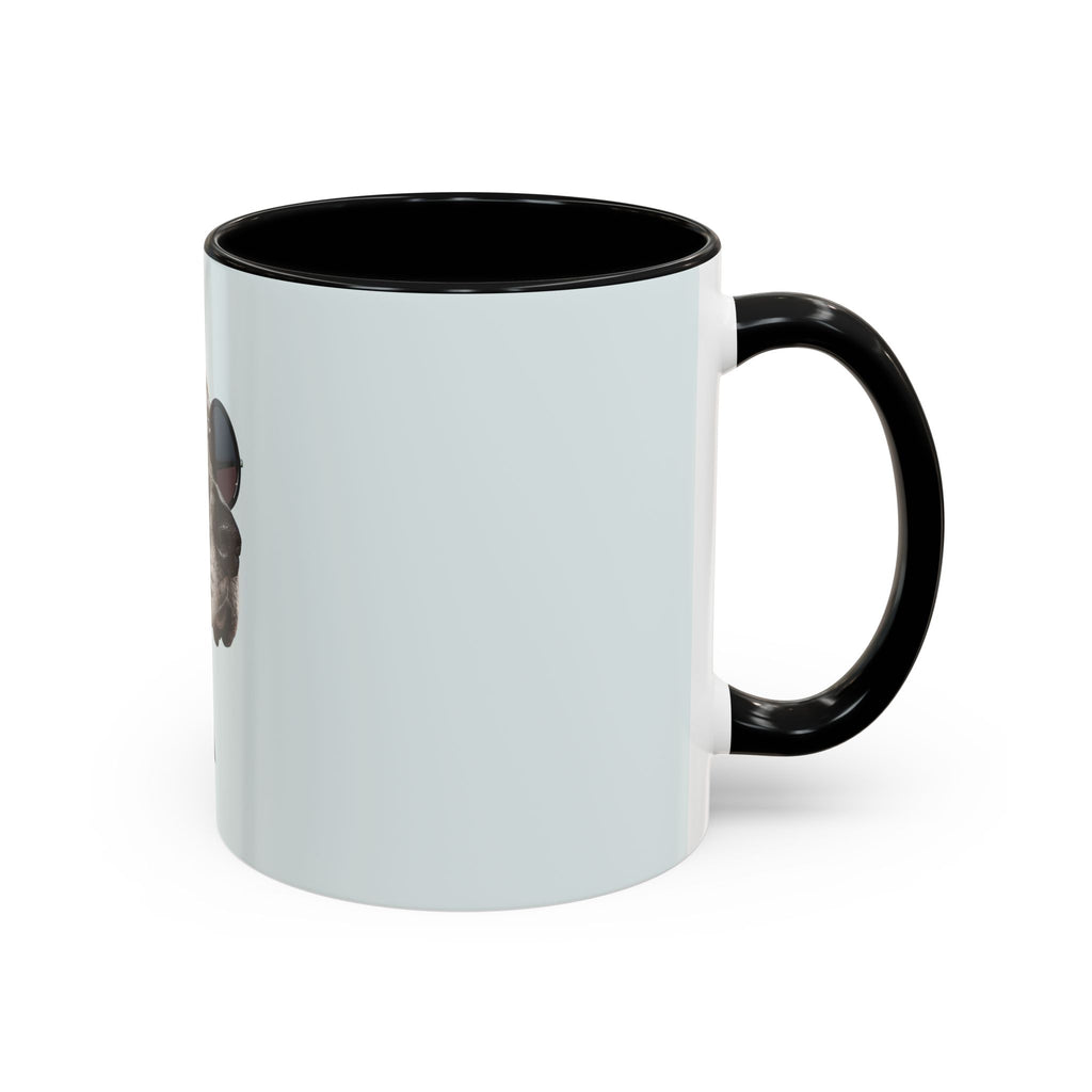Retro Dog Coffee Mug — Chic Pup with Scarf & Sunglasses Accent Mug
