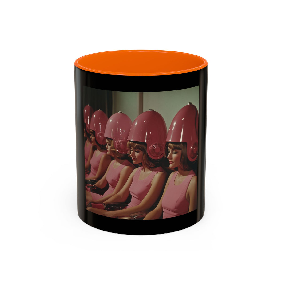 Retro Salon Coffee Mug — Vintage Hair Dryer Booth Photo Accent Mug
