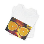 Vintage Pop Art Face — Lemon Sunglasses T-Shirt . Lightweight Fabric