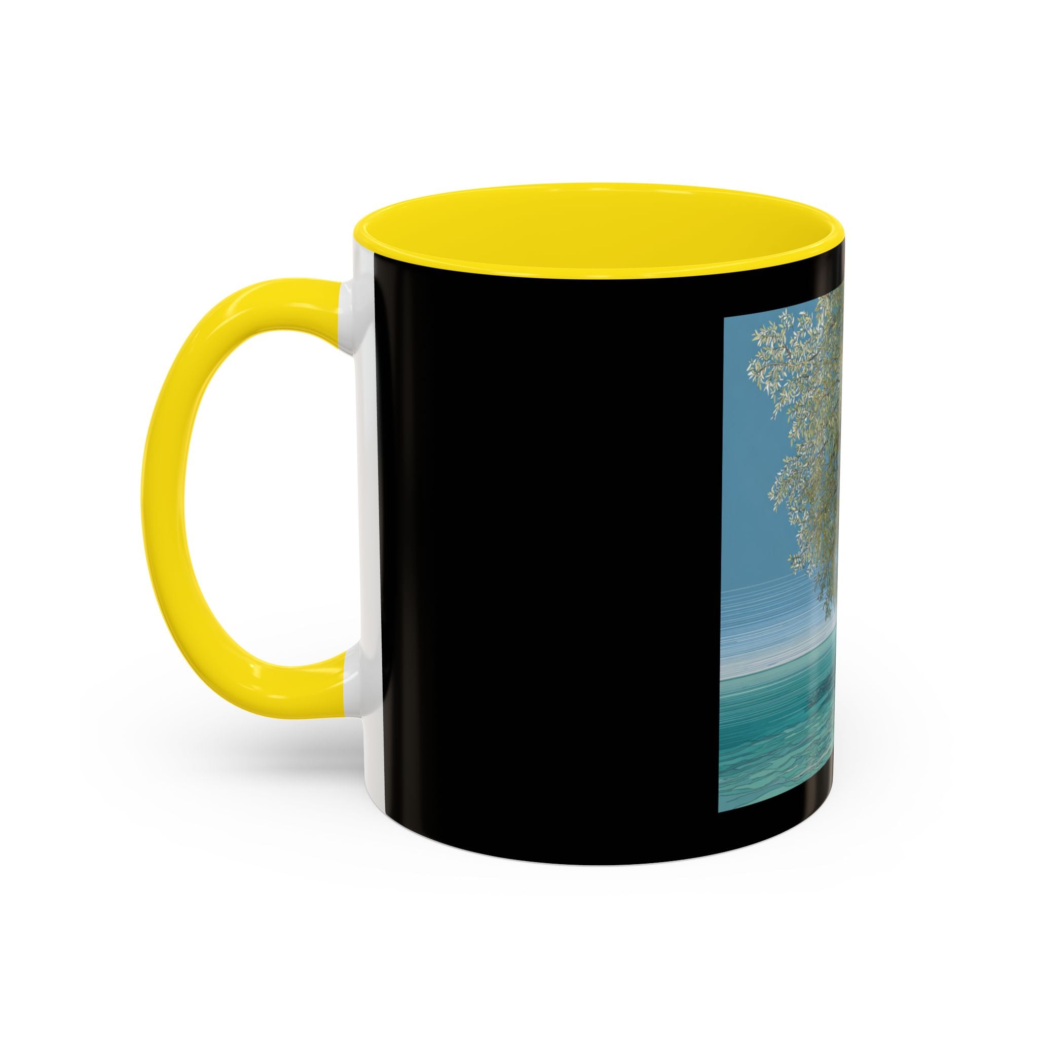 Coastal Cabin Beach Scene Accent Coffee Mug