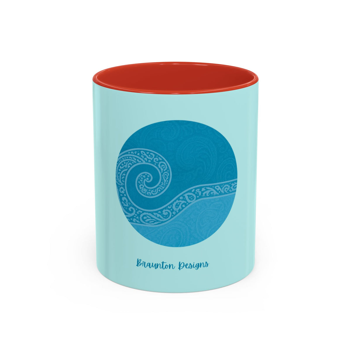 Blue Wave Accent Coffee Mug – Ocean Swirl 11/15oz Ceramic