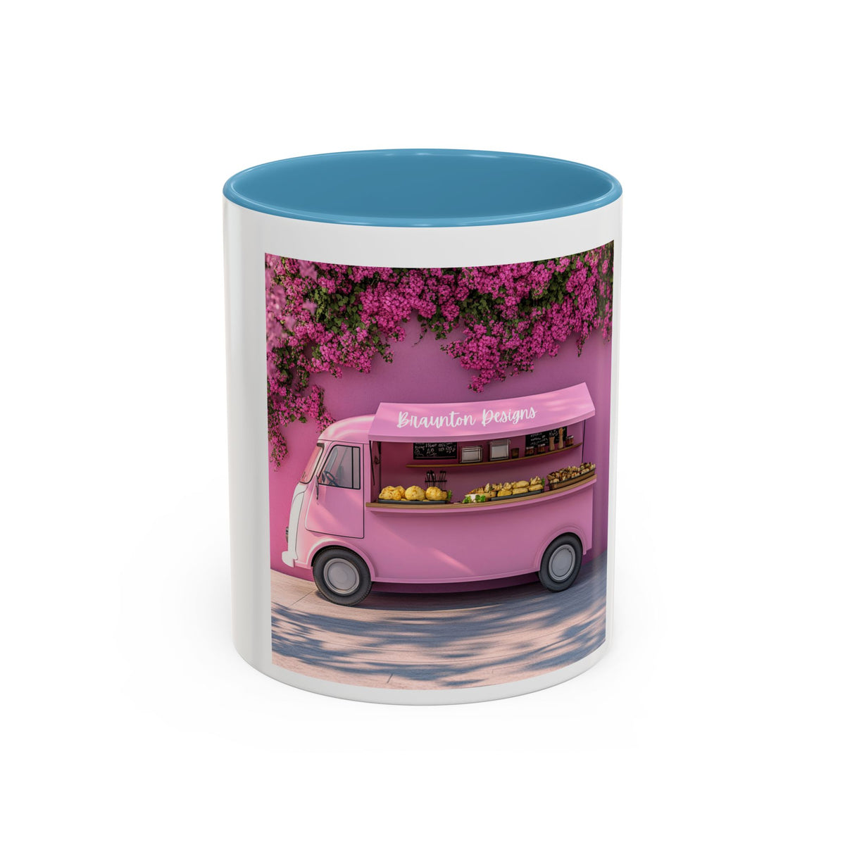 Pink Flower Food Truck Coffee Mug – Cute Accent 11/15oz