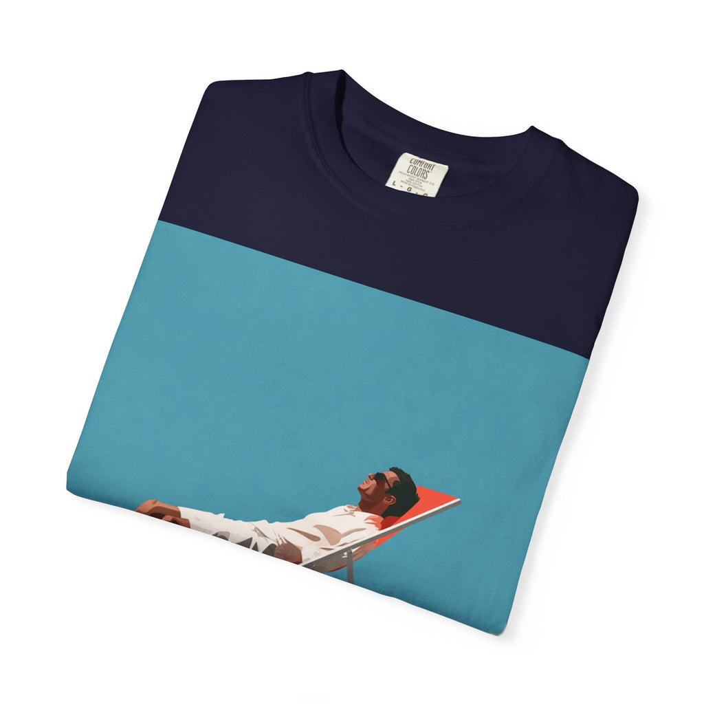 T-Shirt — Relaxing Beach Lounger Graphic Tee ("Revelin Sleeps")