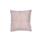 Abstract Double Exposure Silhouette Throw Pillow — Blue Coastal Art on Pink Back