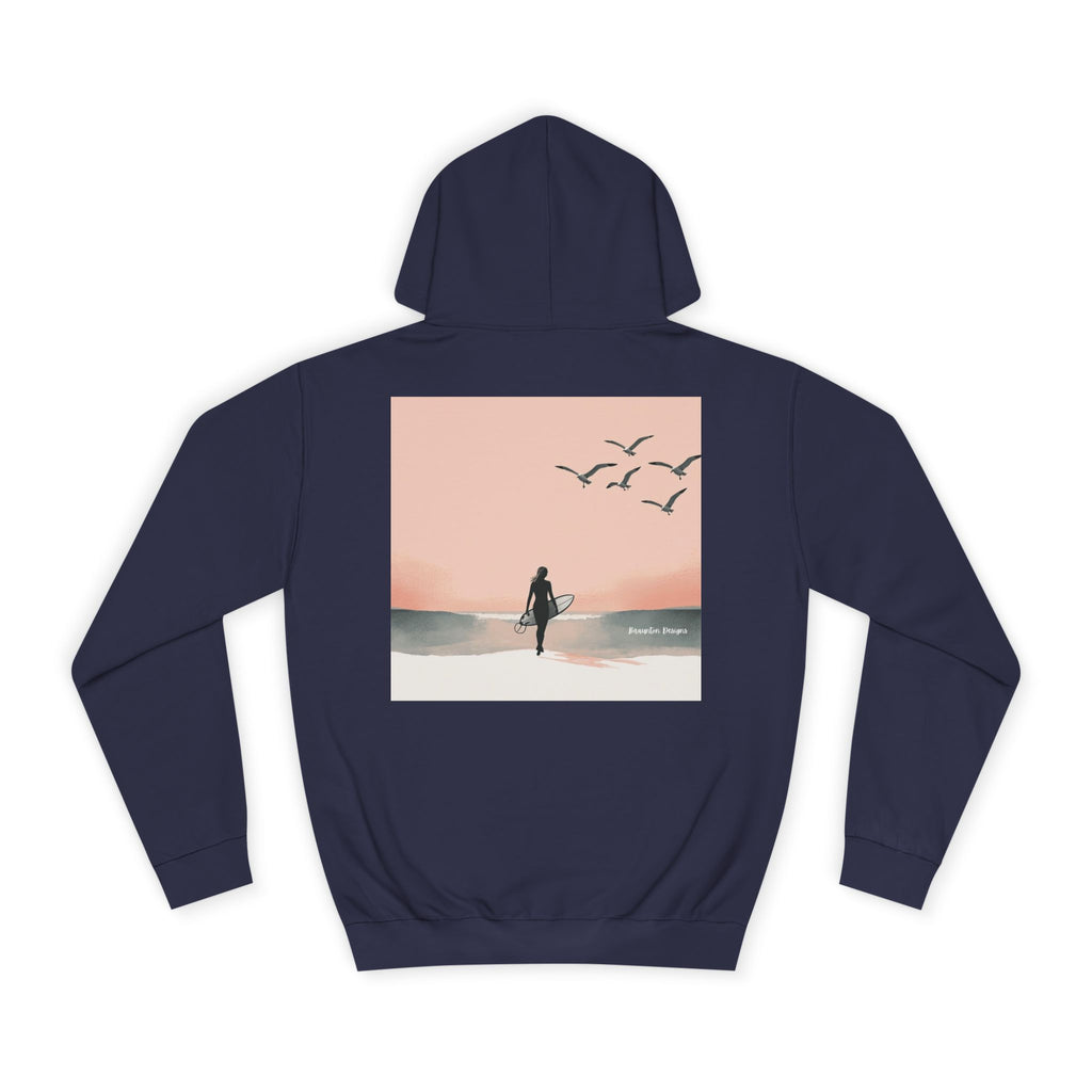 Surfer Silhouette Hoodie — Beach Sunset Graphic Pullover