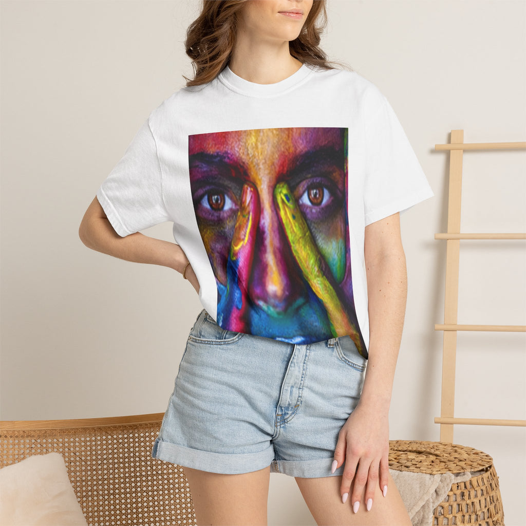 Colorful Face Portrait T-Shirt — Vivid Painted Face Art Tee